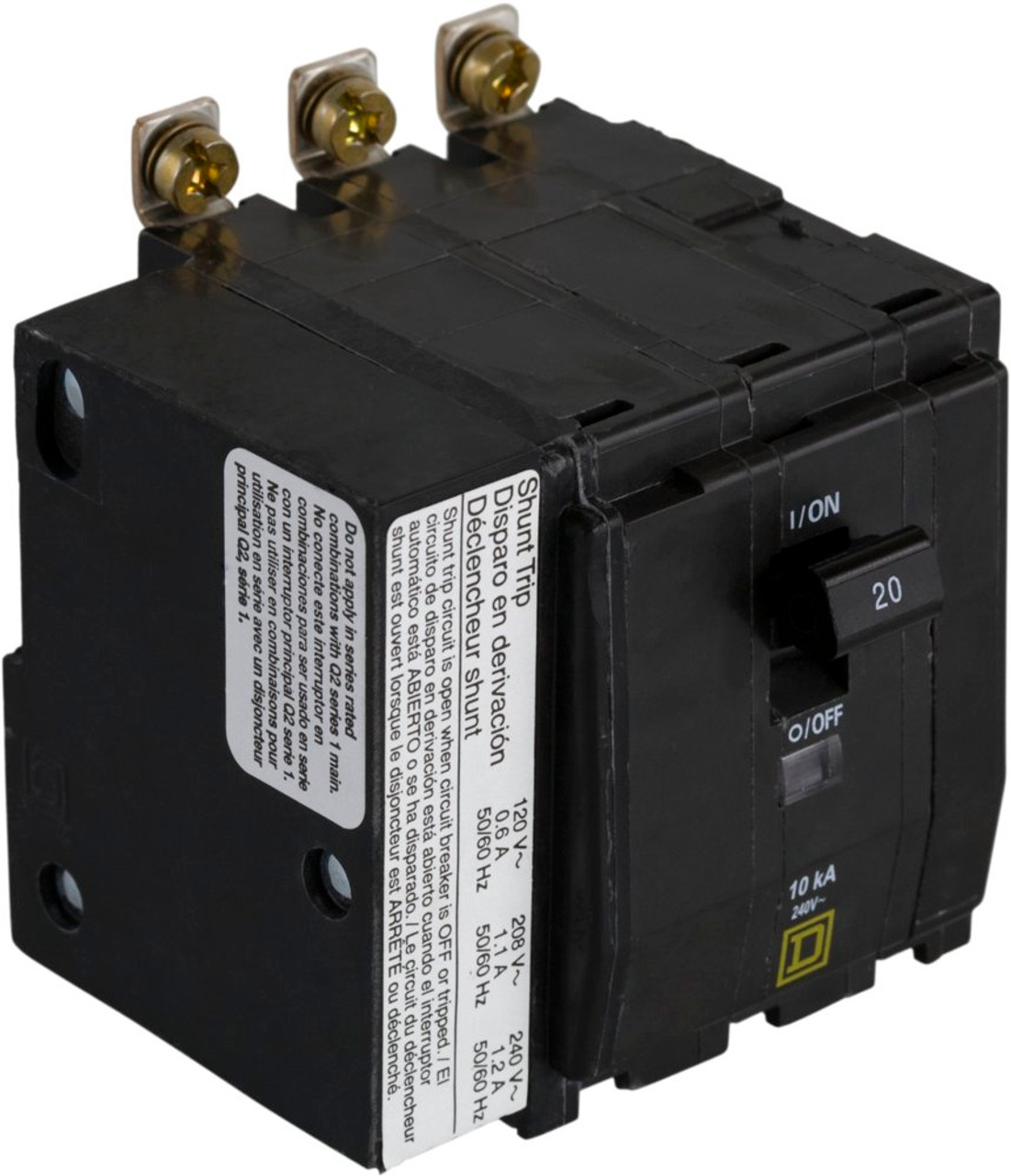 QOB3901021 Square D 3 Pole 90 Amp Circuit Breaker with Shunt Trip