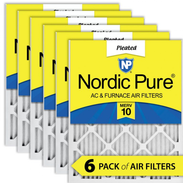 Nordic Pure 10x10x1M10-6 10x10x1 Pleated MERV 10 Air Filters 6 Pack