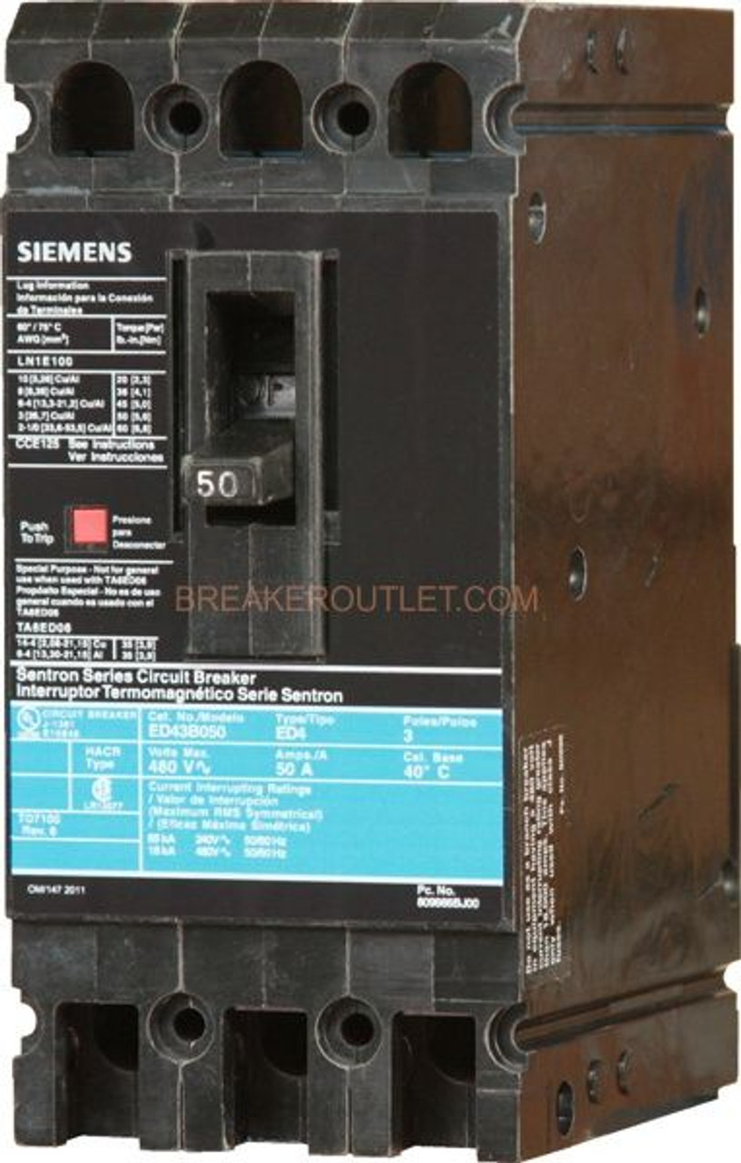 ED63B015 Type ED4 Sentron Circuit Breaker by SIEMENS