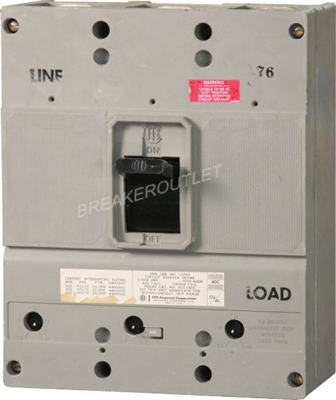 HJ3B400 ET-H Circuit Breaker I-T-E Gould Siemens