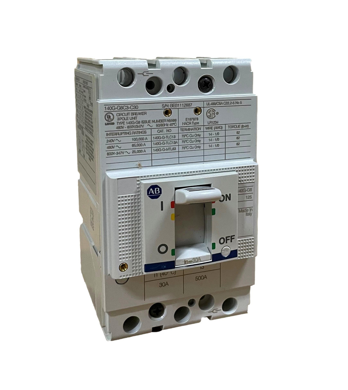 140G-G6C3-C30 Allen-Bradley 30 Amp 140G-C6 Circuit Breakers