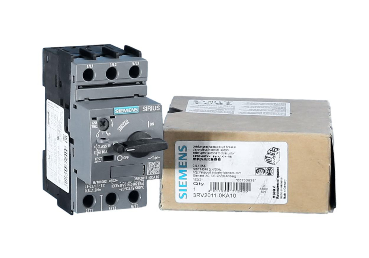 3RV2011-0KA10 Siemens SIRIUS 16A Circuit Breaker w/Rotary Switch