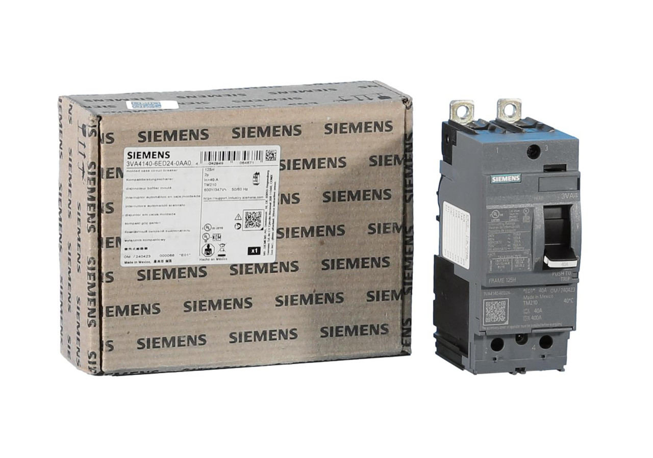 3VA4140-6ED24-0AA0 Siemens 3VA4 Circuit Breaker 2 Pole 40A