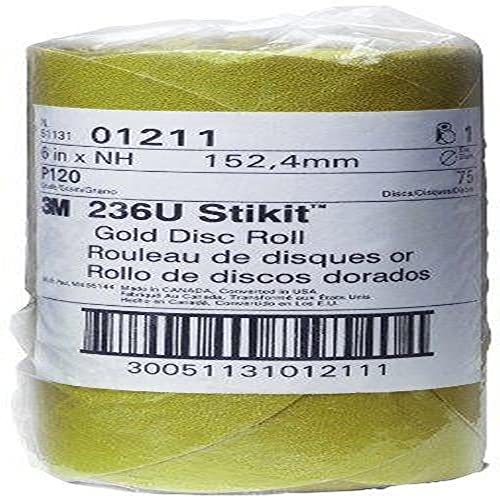 3M 01211 Stikit Gold 6" P120A Grit Disc Roll (Pack of 6)
