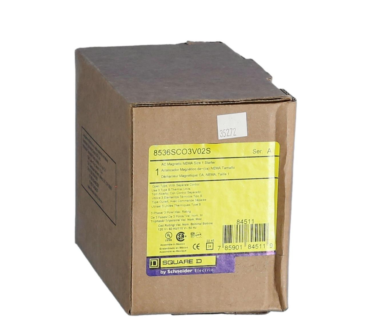 8536SCO3V02S Size-1 Square D Open Magnetic Starter