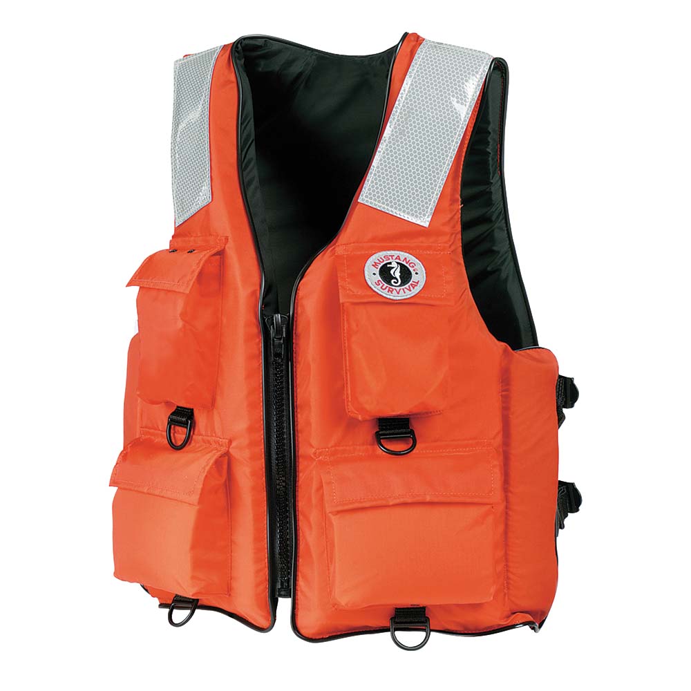 Mustang 4-Pocket Flotation Vest – Orange – XXXL – 7XL