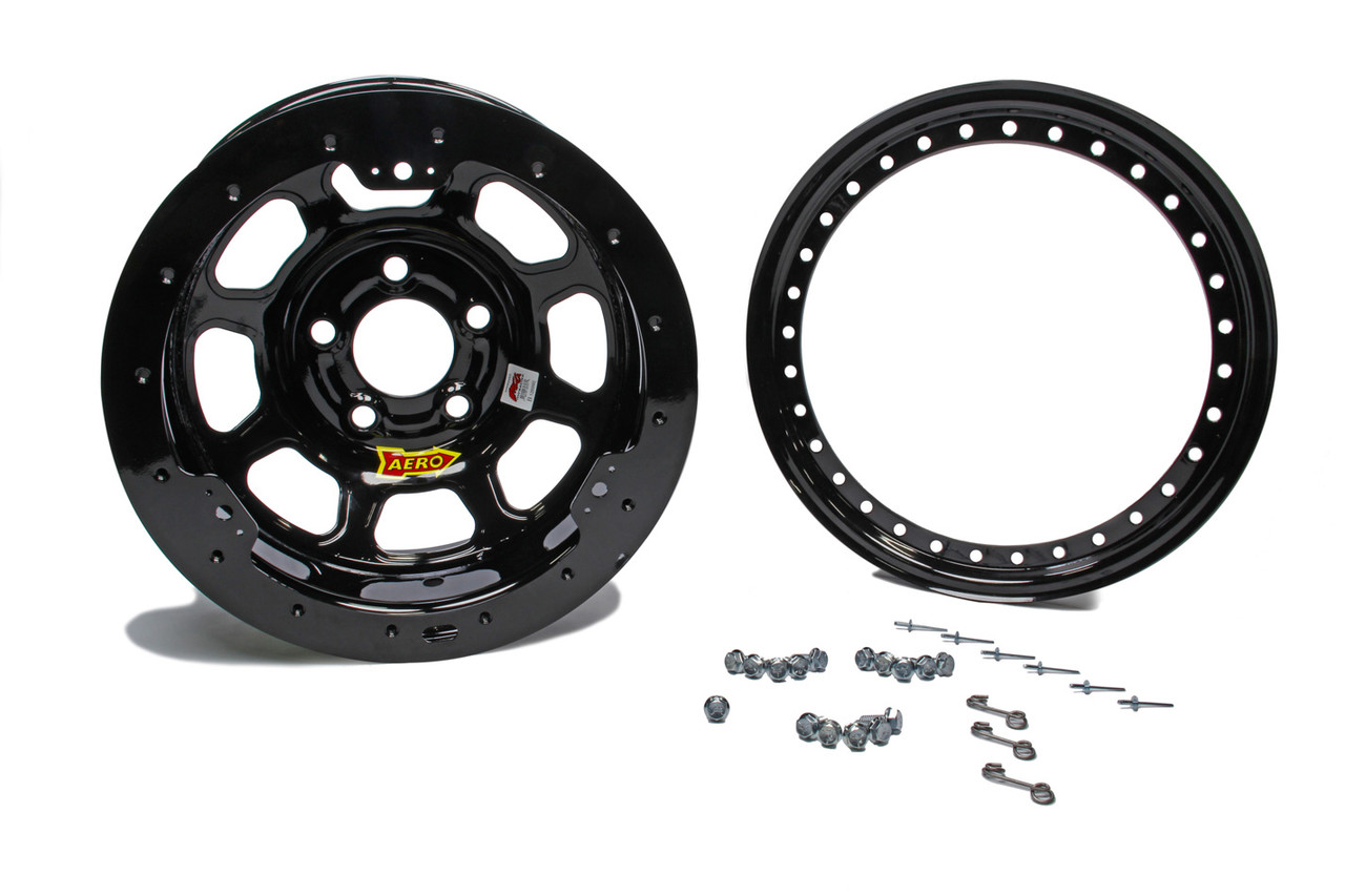 Aero 15x8 2in 5.00 Black w/ Black Ring 53-185020-BLKRING