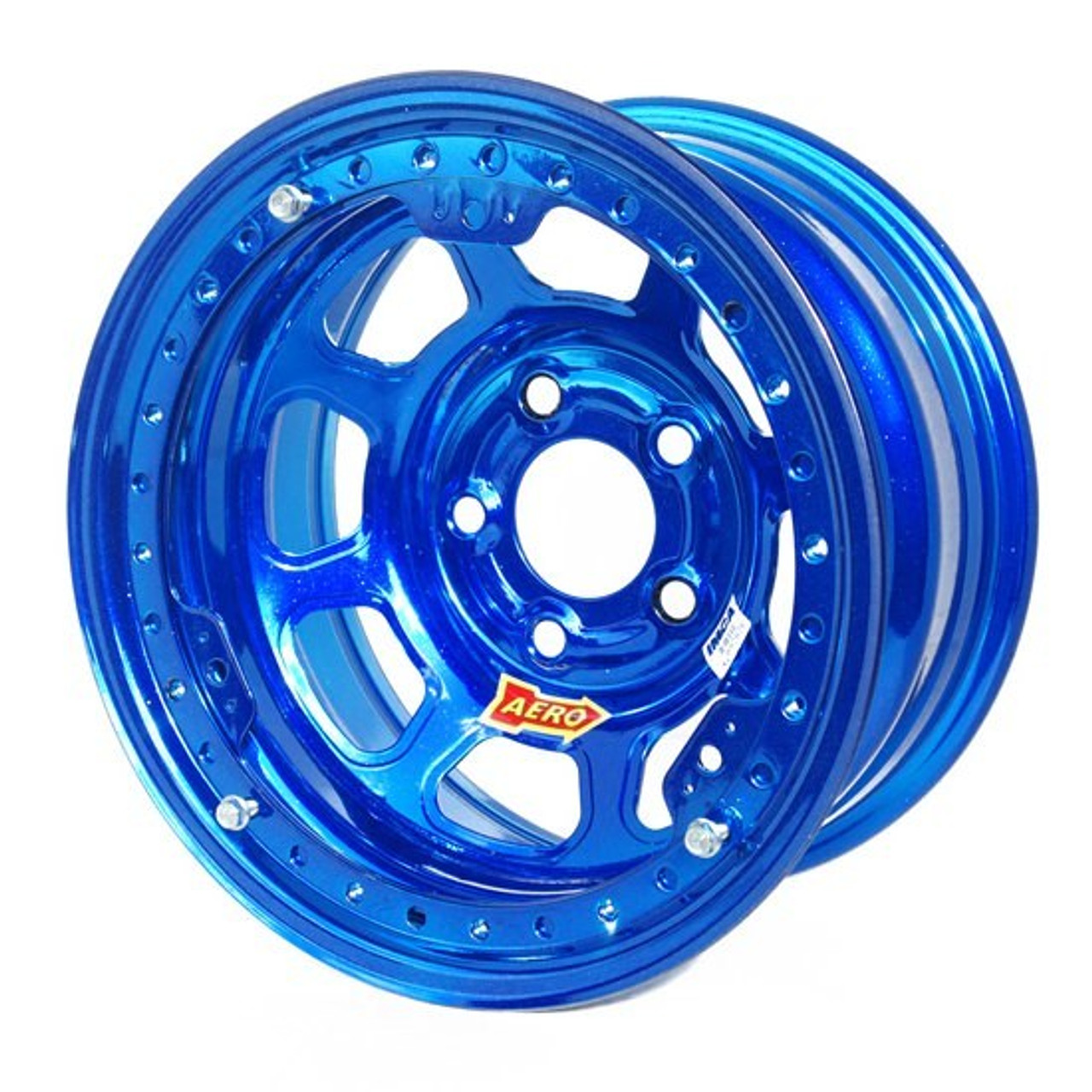 Aero 15x8 4in 5.00 Blue Chrome Beadlock Wheel 53-985040BLU