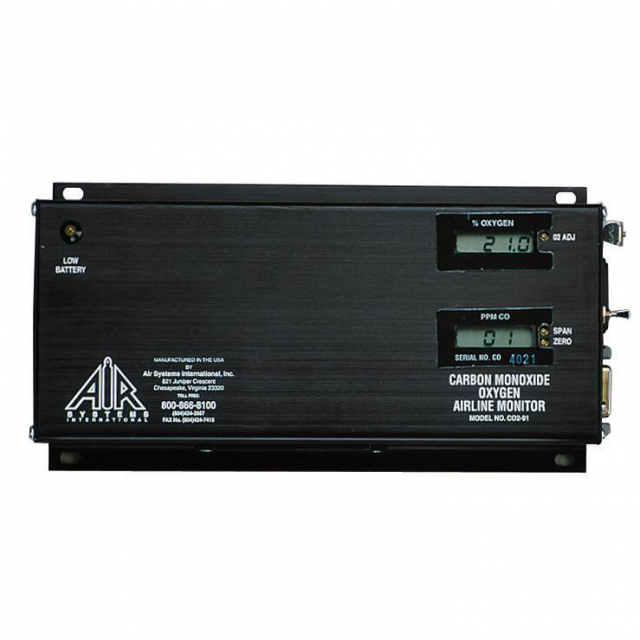 AIR Systems CO2-91 Carbon Monoxide and Oxygen Monitor, 115 VDC