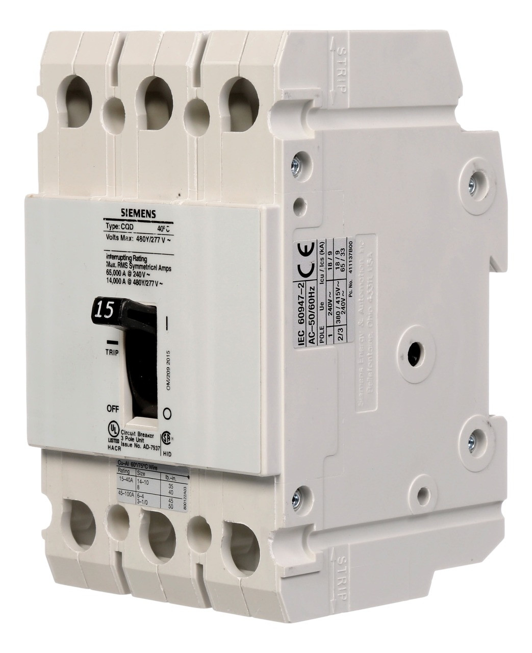 CQD345 Siemens Din Rail Circuit Breaker