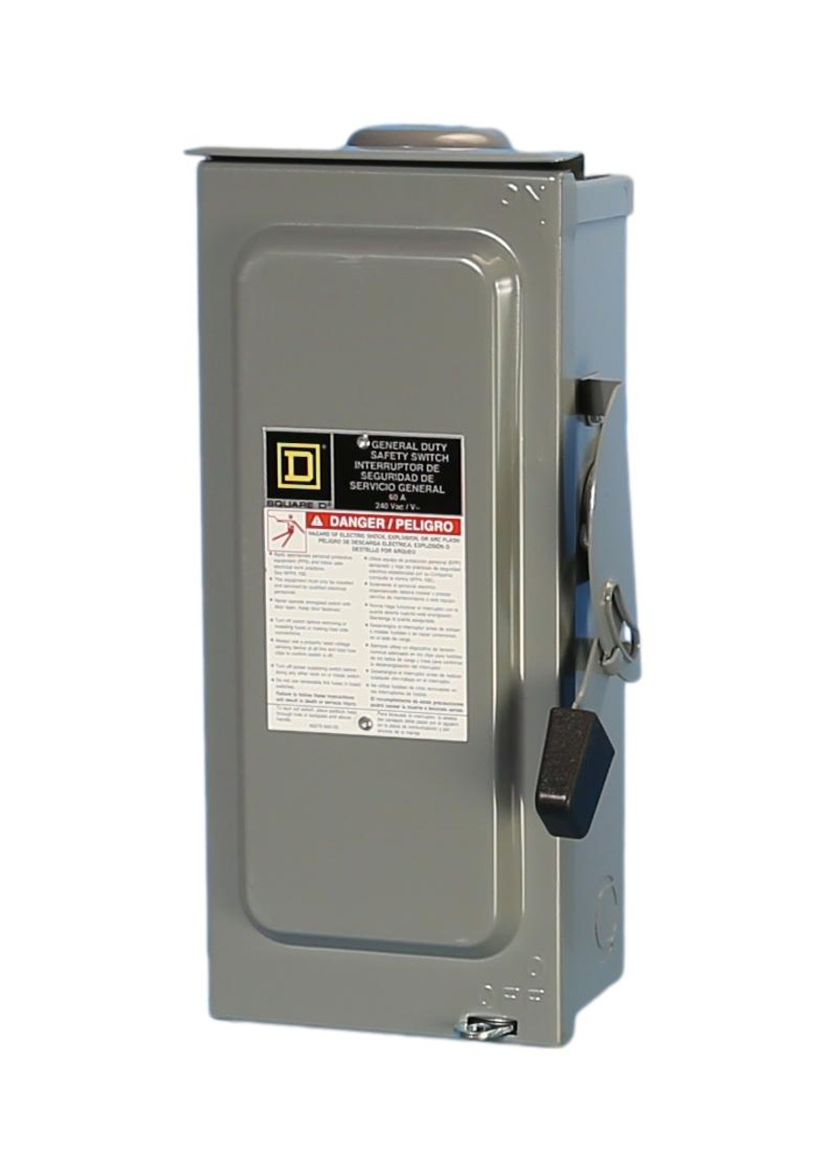 D222NRB 2 Pole 60A Fusible Outdoor Safety Switch 240V