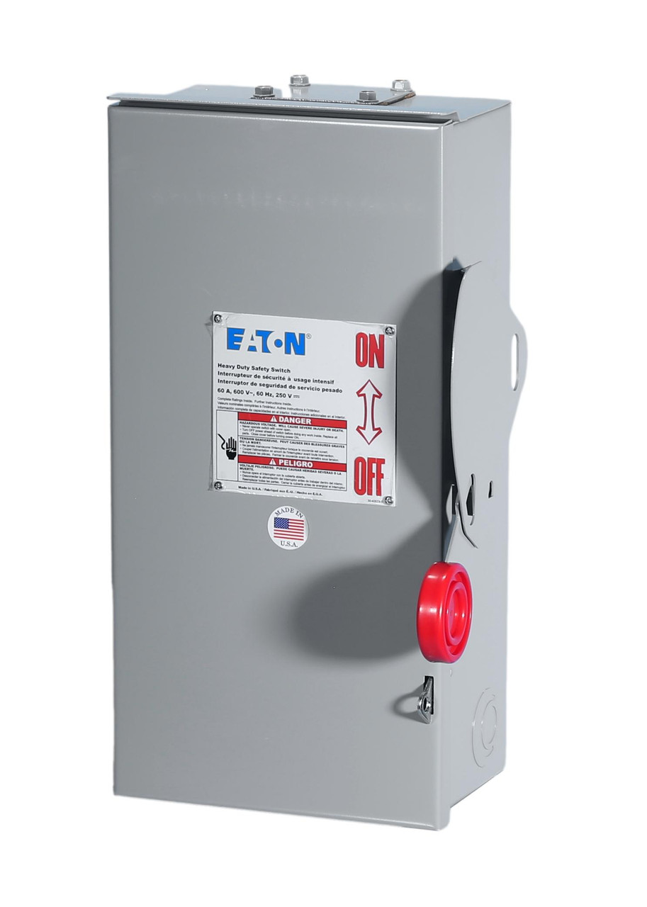 "Safety View" Feature, DH362FRKV 60 Amp Outdoor Fusible Eaton Safety Switch New