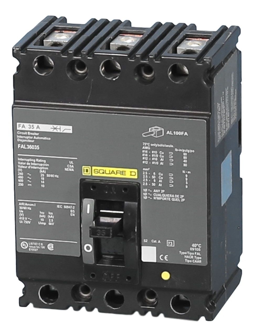 FAL36035 Lug to Lug Type Panelboard mount Circuit Breaker by Square D Schneider Electric