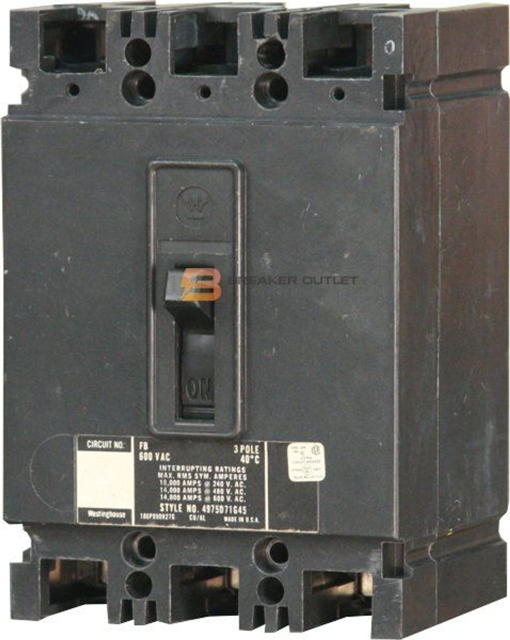 FB3030 Westinghouse 600V FB frame AB DEION Circuit Breaker