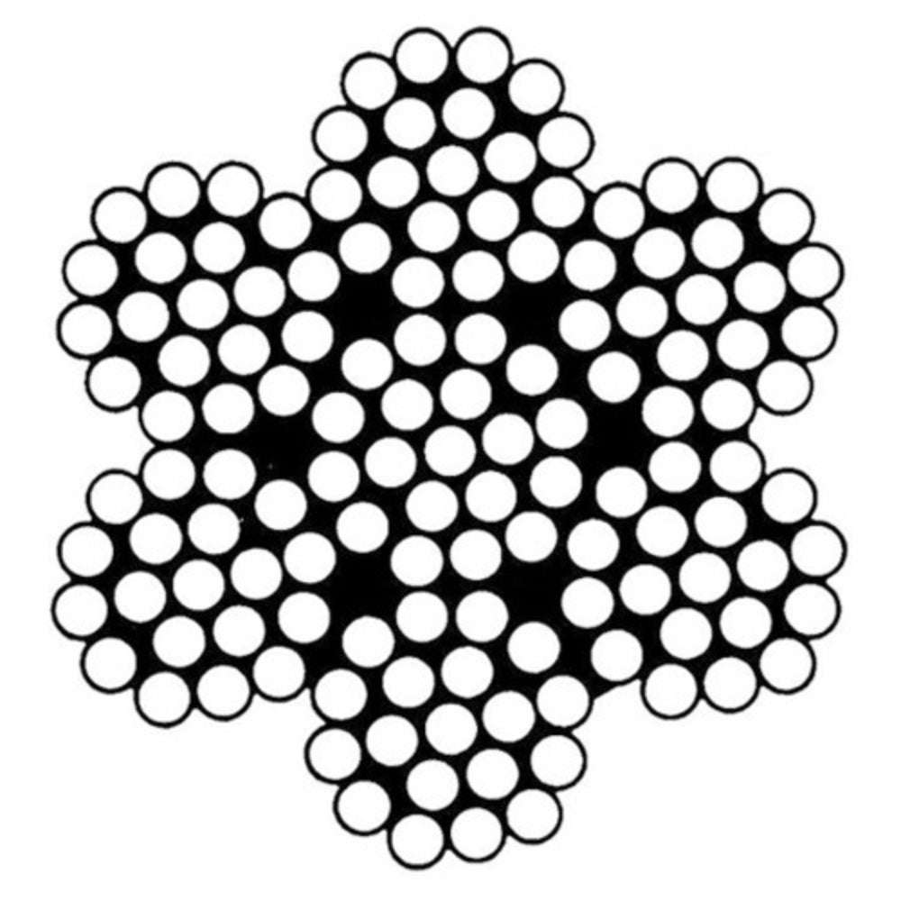 Hayn Wire Rope - Round Strand 7x19 - Dia: 1/8 in - Spool: 250.0 ft (76.2 m) (SC1257925)