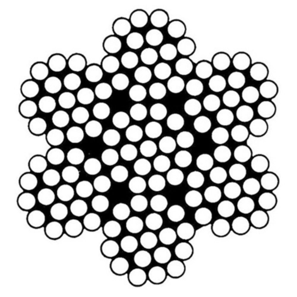 Hayn Wire Rope - Round Strand 7x19 - Dia: 3/16 in - Spool: 250.0 ft (76.2 m) (SC1887925)