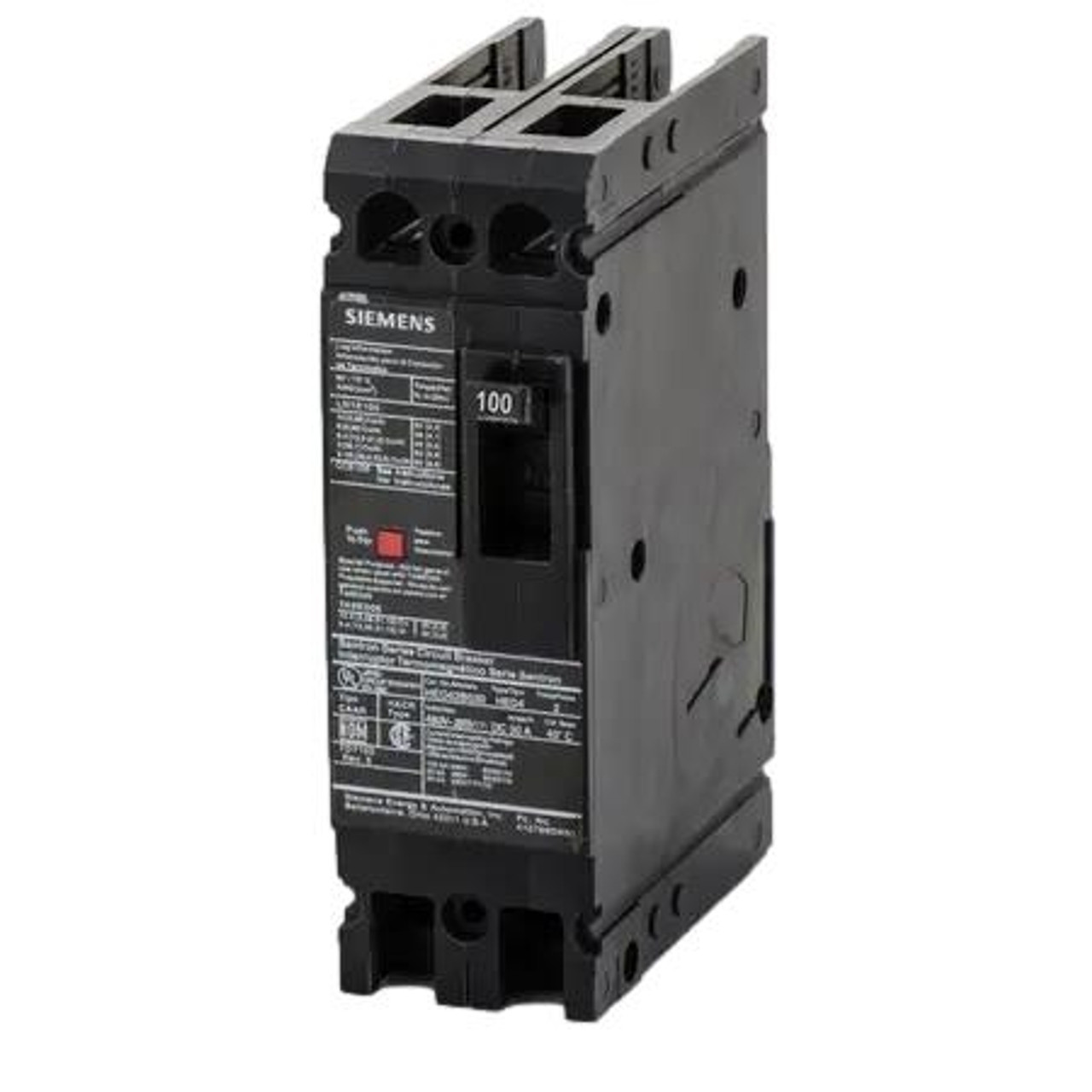 2 Pole HHED62B100 Type ED6 Sentron 65k Circuit Breaker 125A