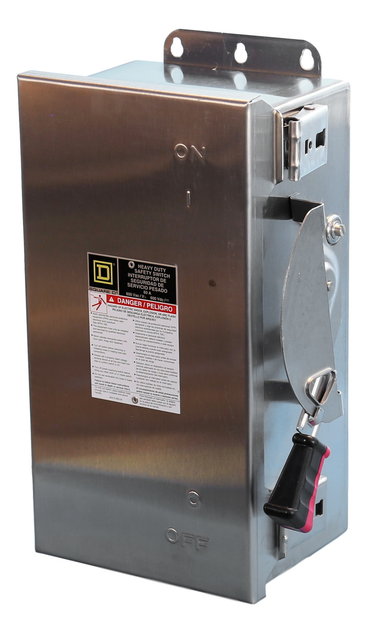Stainless Steel HU362DSEI Heavy Duty 60A Safety Switch Non-Fusible