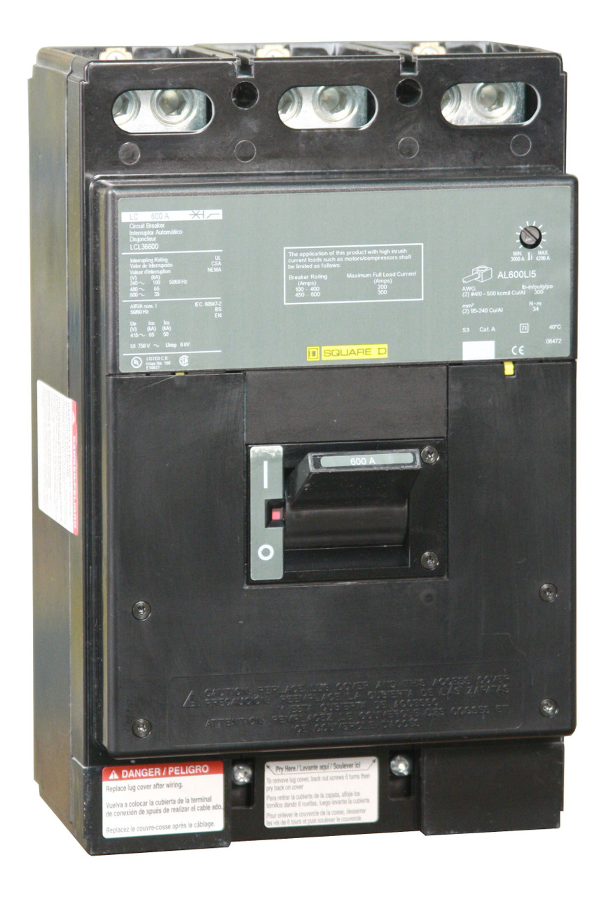 Used LCL36350 Square D Lug in Out Circuit Breaker