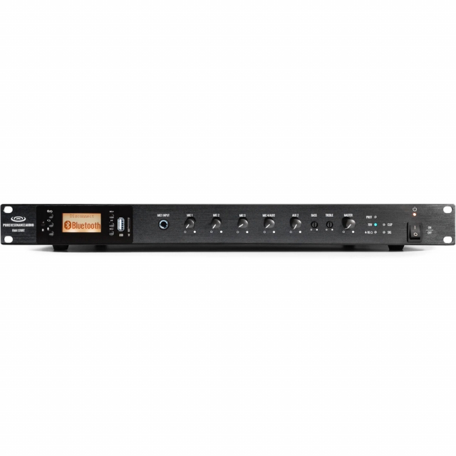 Pure Resonance Audio PRA-RMA120BT Rack Mount Commercial Amplifier, 120 W