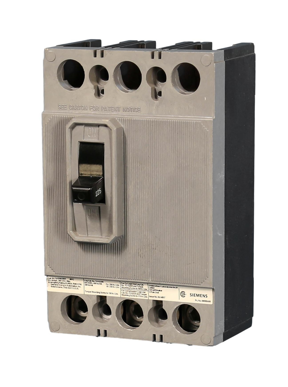 QJH23B200 Siemens 22kAIC QJH 200A Circuit Breaker