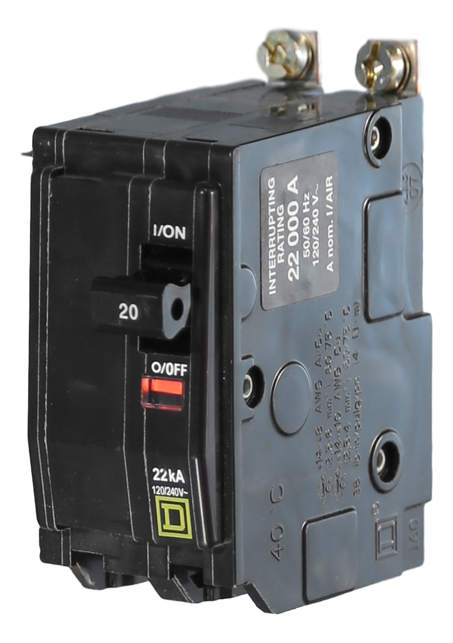 QOB220VH High Interrupting 22k Bolt on Branch Circuit Breaker by Square D