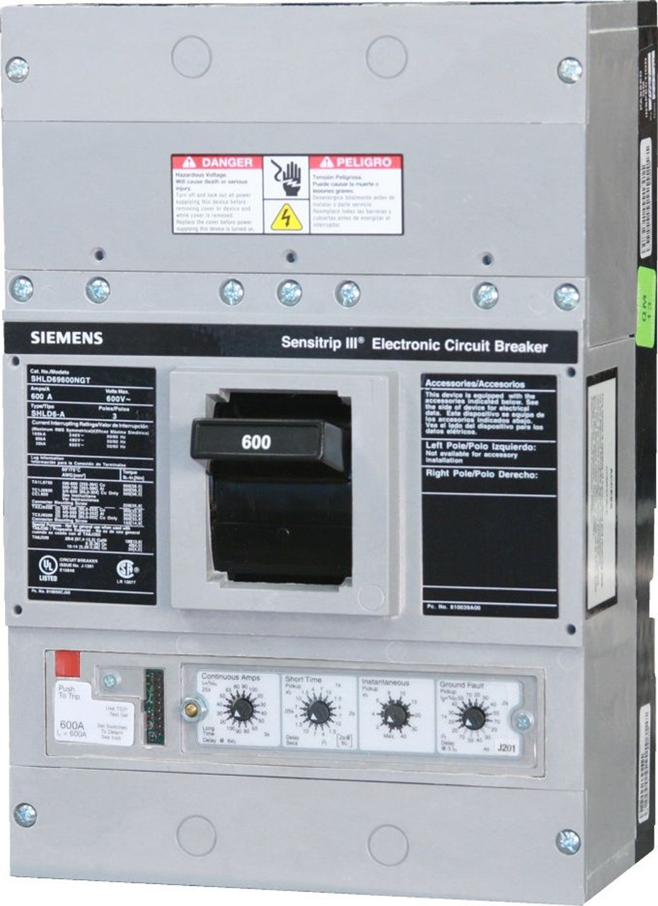 SPD69160NGT Siemens SENSITRIP III Electronic Breaker 1600A LSIG
