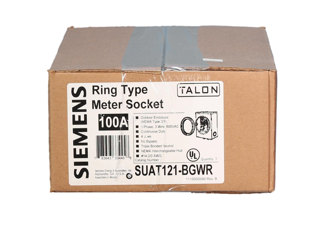 Talon SUAT121-BGWR Ring Type, 135 Amp 4J Single Phase, Single Meter
