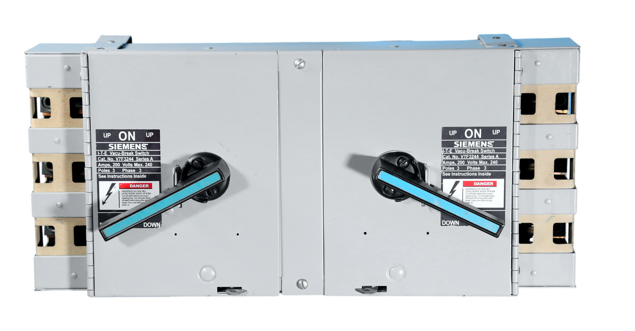 V7F3244 Siemens Twin 200A, 240V Vacu-Break Clampmatic Fusible Panel Switch
