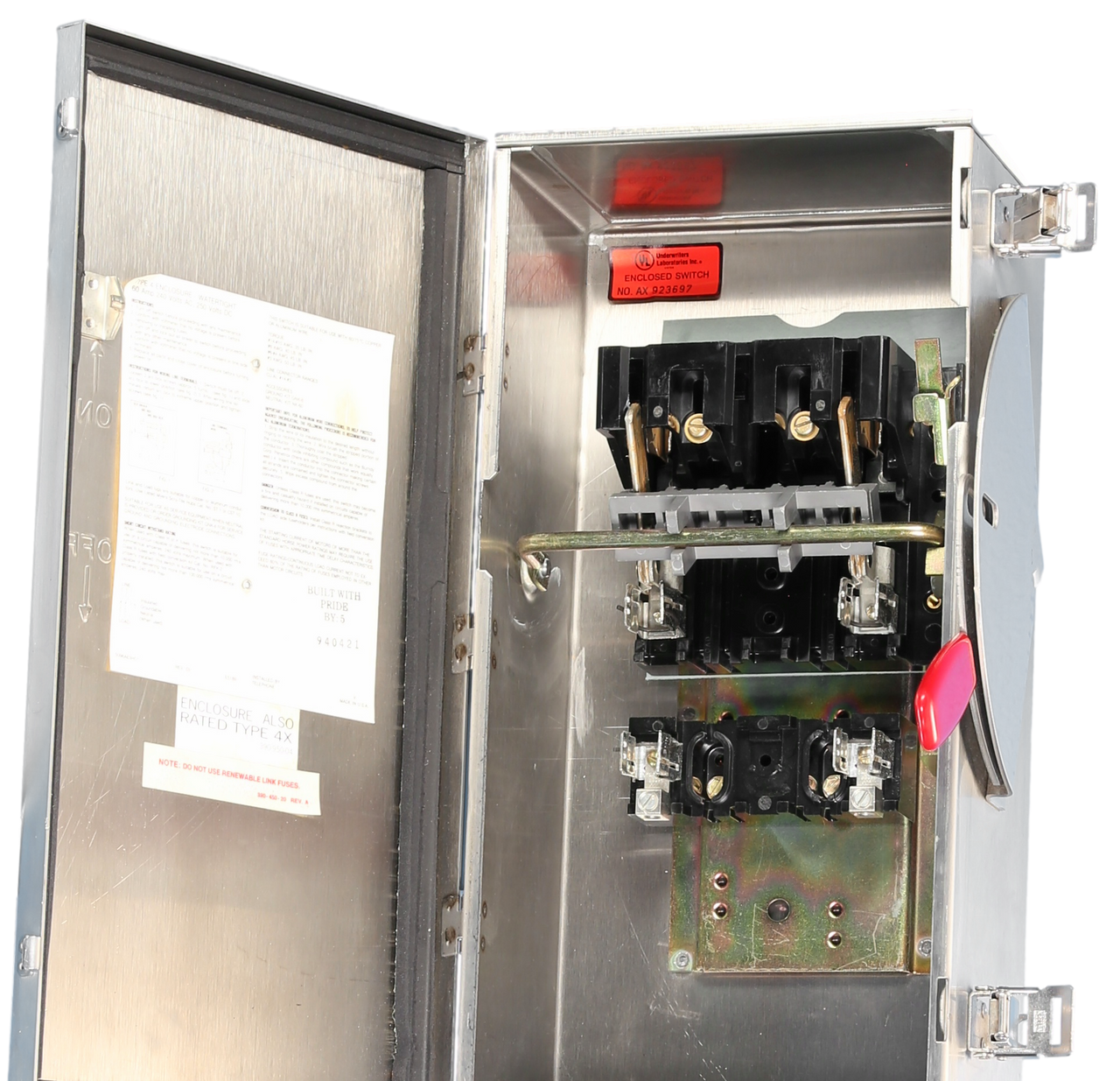 Stainless Steel 60A Single Phase 240V Fusible Safety Switch Disconnect, WHFN222