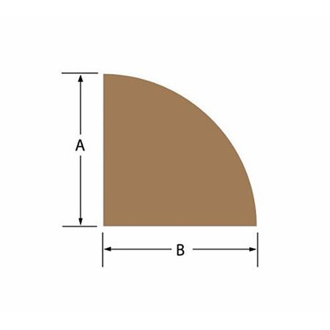 SeaTeak Quarter Round Moulding Small Teak 3/8" x 3/8" x 5'