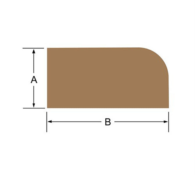 SeaTeak Stop Moulding Large, Teak 3/8" x 3/4" x 5'