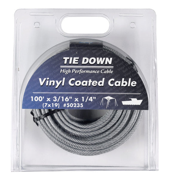 Tie Down Engineering 3/16 in. D X 100 ft. L Vinyl Coated Galvanized Steel Aircraft Cable