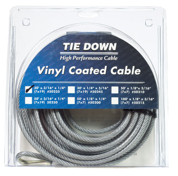 Tie Down Engineering 3/16 in. D X 30 ft. L Vinyl Coated Galvanized Steel Aircraft Cable