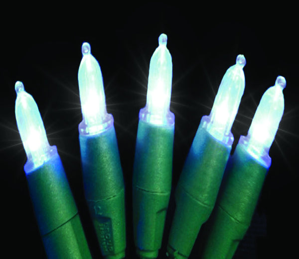 Celebrations Platinum LED Mini Blue 50 count String Christmas Lights 24.5 ft.