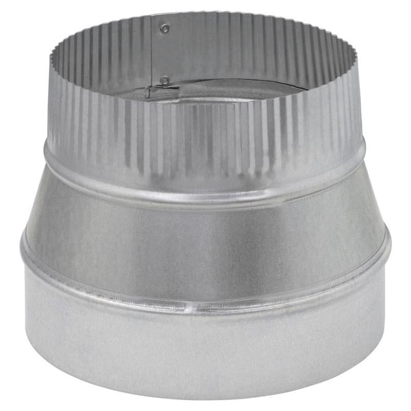 Imperial Gray Galvanized Steel 28 ga. Crimp on Small End Furnace Pipe Reducer 9 x 8 Dia. in.