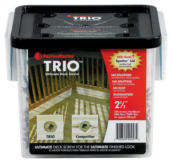 FastenMaster Trio No. 10  x 2.5 in. L Torx Ttap Flat Head Epoxy Coated Deck Screws 350 pk