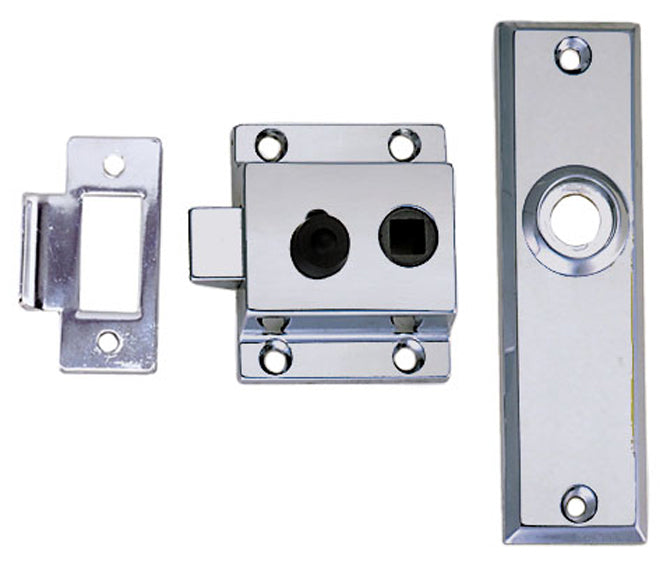 Perko Rim Latch Set Reverse Bevel with Flush Strike Chrome